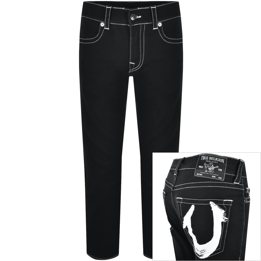 パンツ archive TRUE RELIGION black denim pants True Religion Ricky Super QT Body Rinse Black Straight Leg